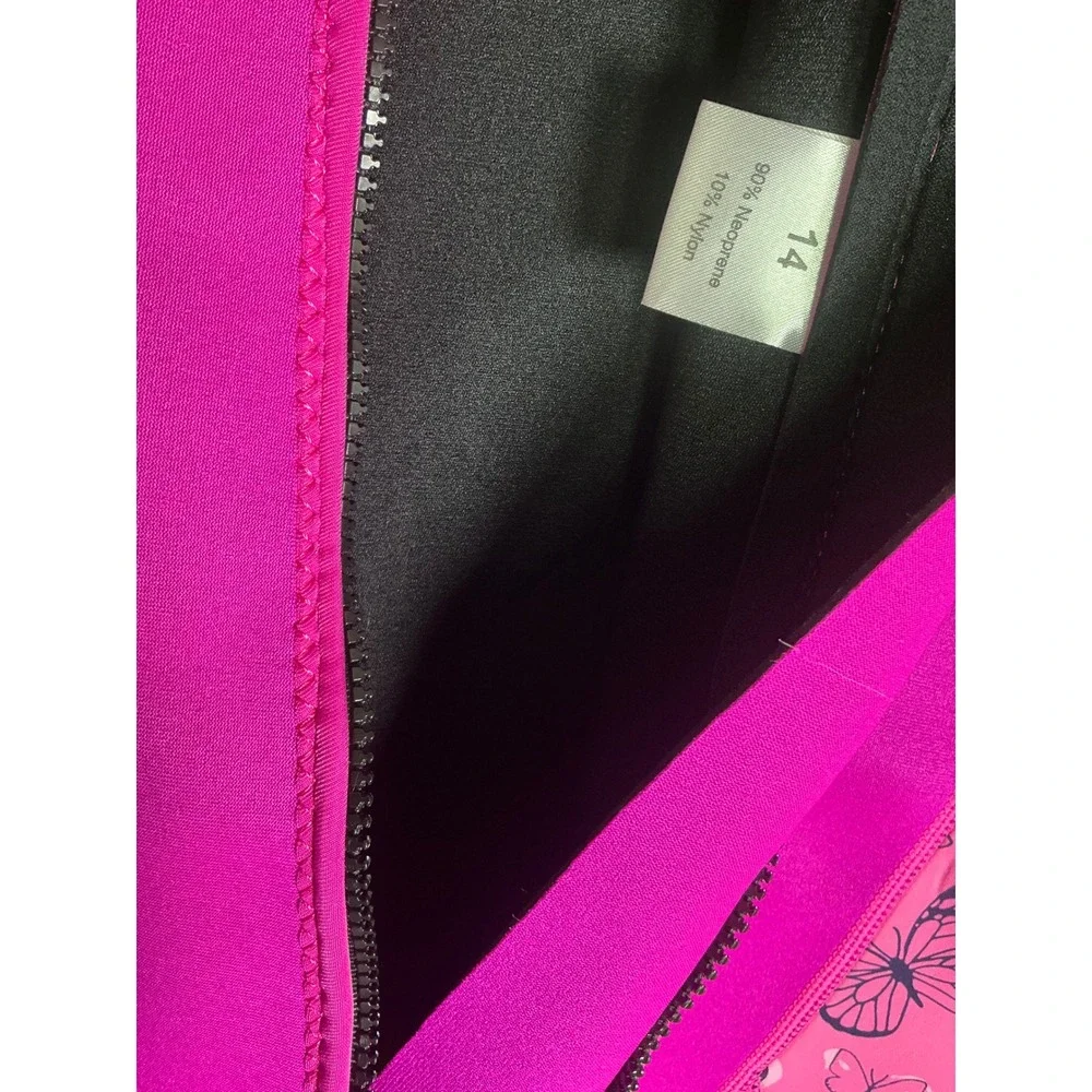 Goldfin Kids‎ Wetsuit 2mm Neoprene Shorty Pink Butterfly Girls Size 14 NEW